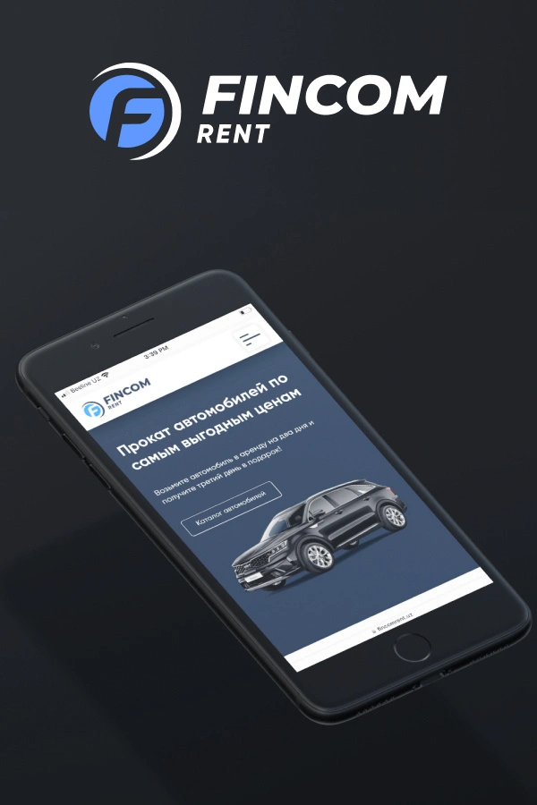 Сайт компании проката автомобилей в Узбекистане «FINCOM RENT»